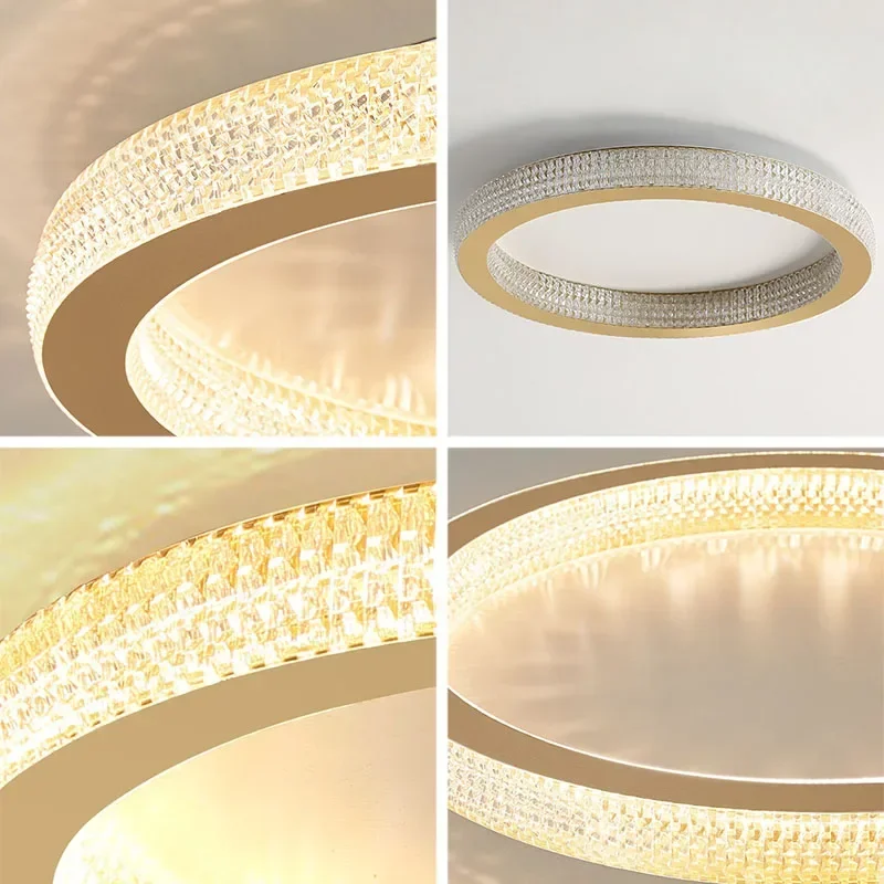 Nordic Modern Minimalist Bedroom Round Crystal Ceiling Lamp Luxury Master  Led Warm Indoor Lighting For Home image 5