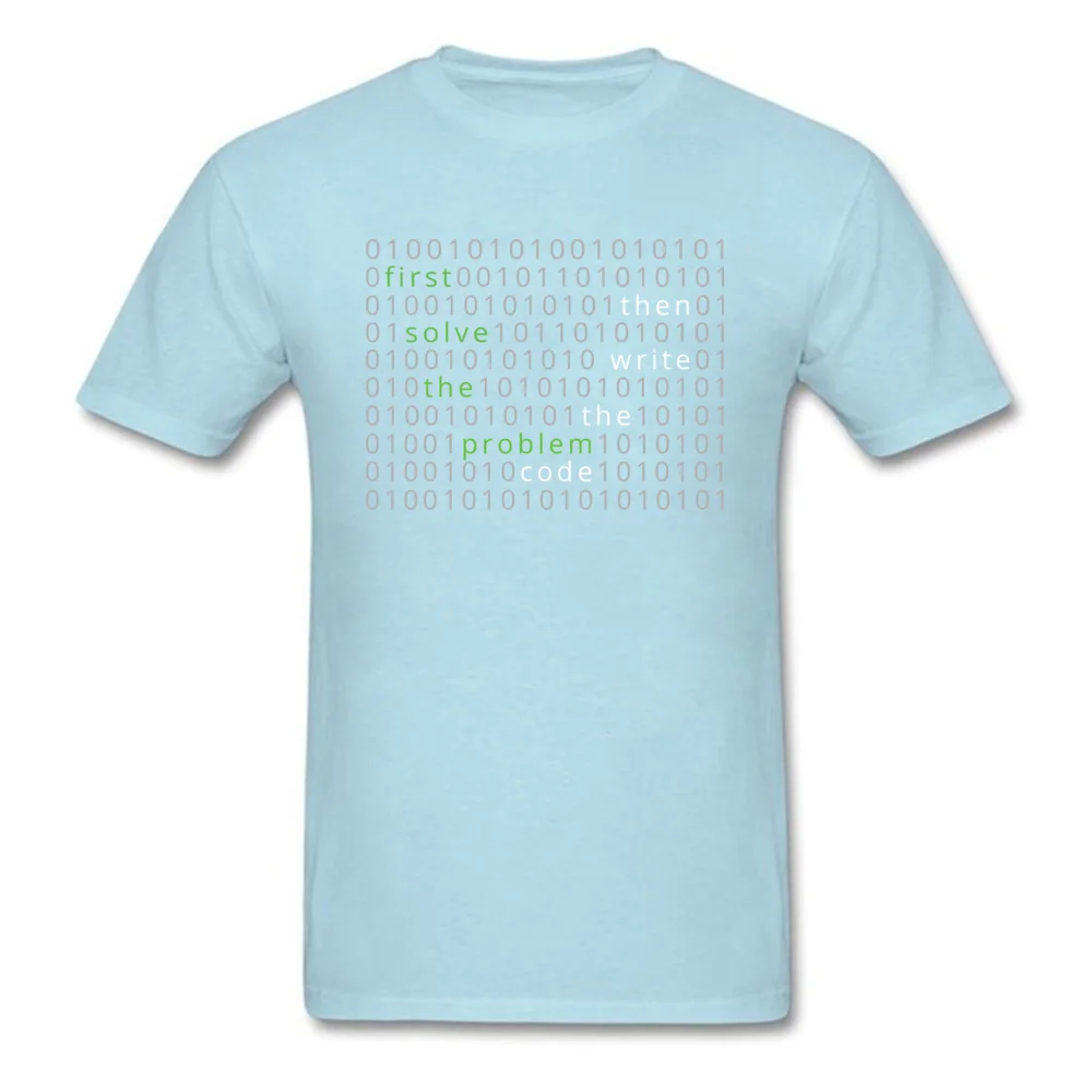 WordCloud First Solve the Problem Code Tshirts Program Hacker Problemmer IT Computer Camisa Tops & Tees Men Funny O-Neck