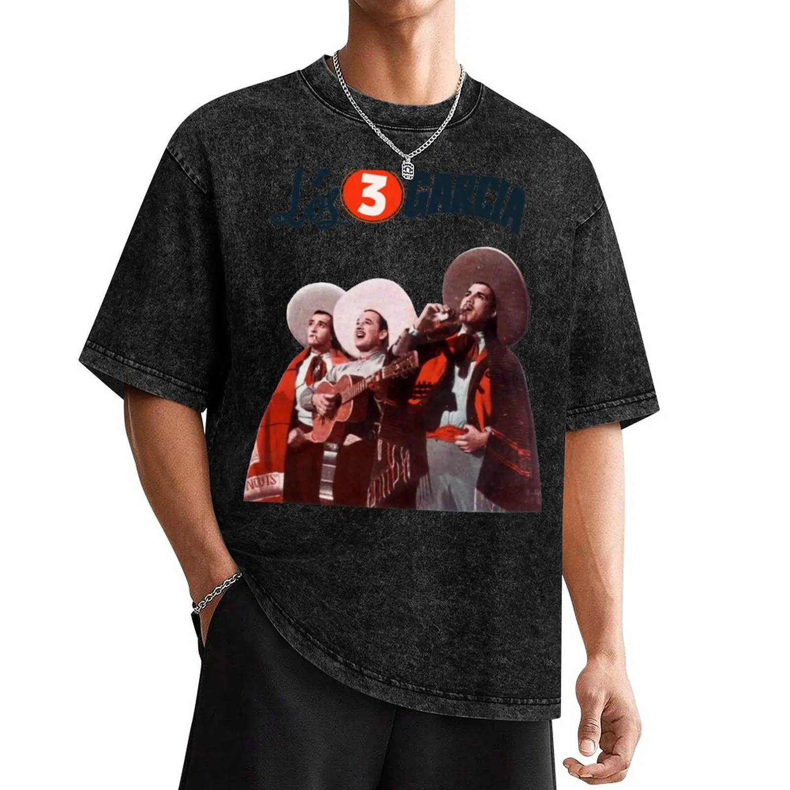 

Los Tres Garcia T-Shirt basketball graphic tees new edition black t shirts for men