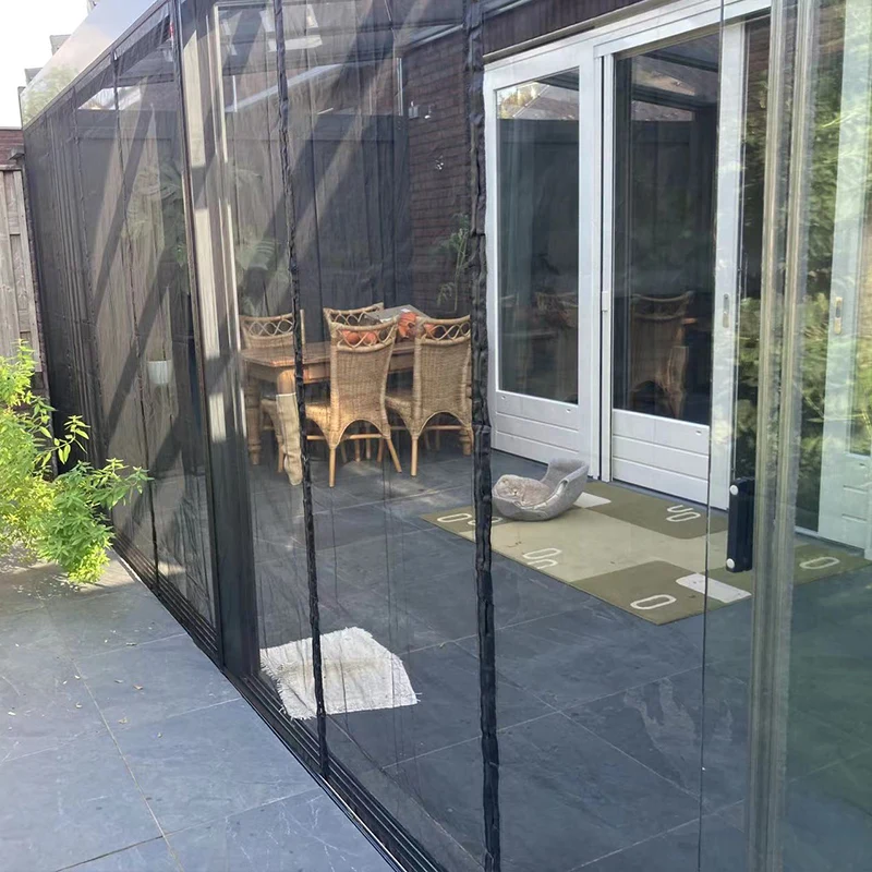 Afbeelding 6: Groot formaat magnetisch garagedeurgordijn Aangepast formaat klamboe Anti-vlieginsectenscherm gebruikt in paviljoenen Balkons Buitentent
