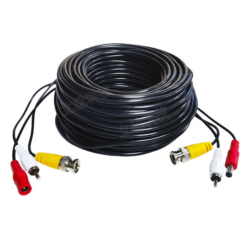 L6Y BNC DC RCA Video Power Combo Cable 5-50M CCTV Security Camera Extension Cable for Video Audio and Power Transmission
