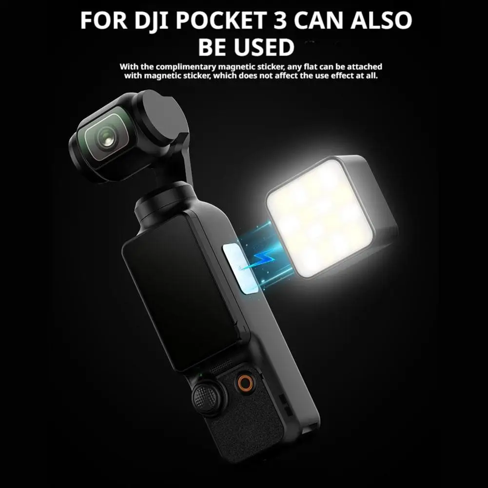 Magnetic Photography Fill Light for dji OSMO Pocket 3/ Action 5 Pro Vlogging Light Mini LED Action Camera Video Light U4I9