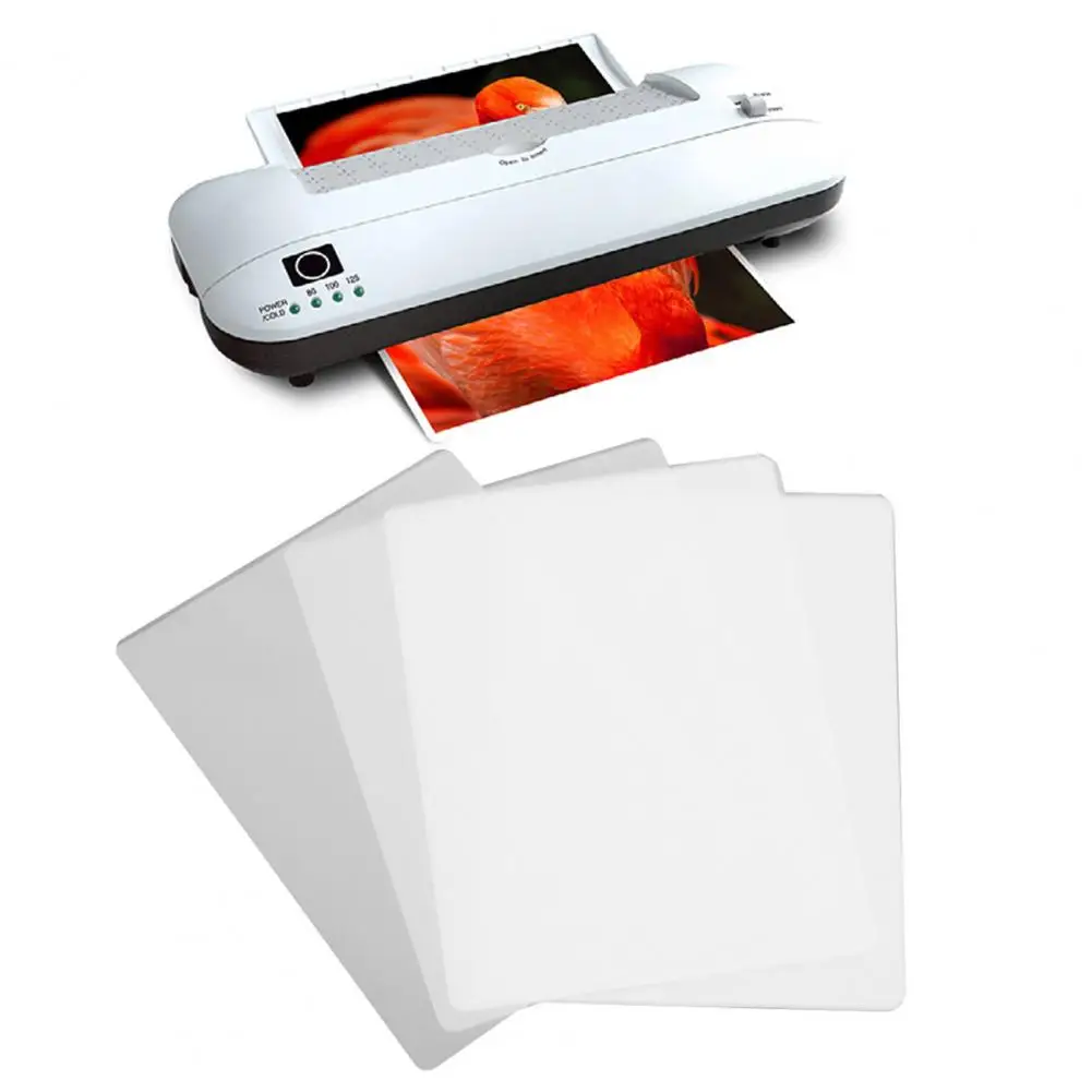 Plastic Laminating Film Classroom Laminating Supplies 100 Pcs A4 Size Laminating Sheets Scratch-resistant for Certificates