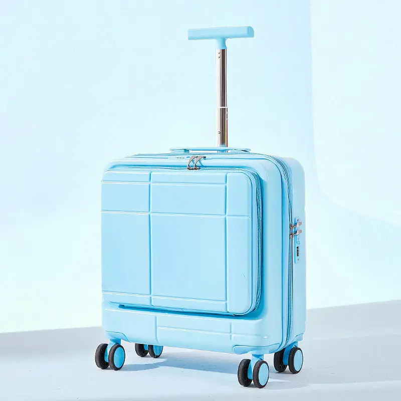 18inch Front opening Women travel suitcase on Universal mute wheels carry on Luggage rolling luggage case lightweight luggage