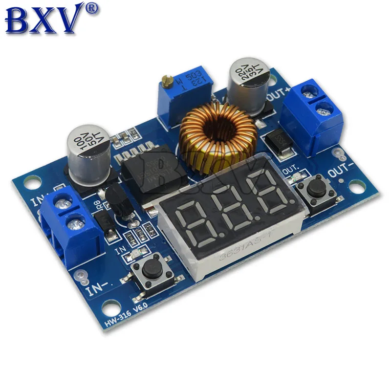 High Power 5a 75w xl4015 DC-DC einstellbares Step-Down-Ladegerät Modul Step-Down-Buck-Konverter LED-Treiber mit rotem Voltmeter