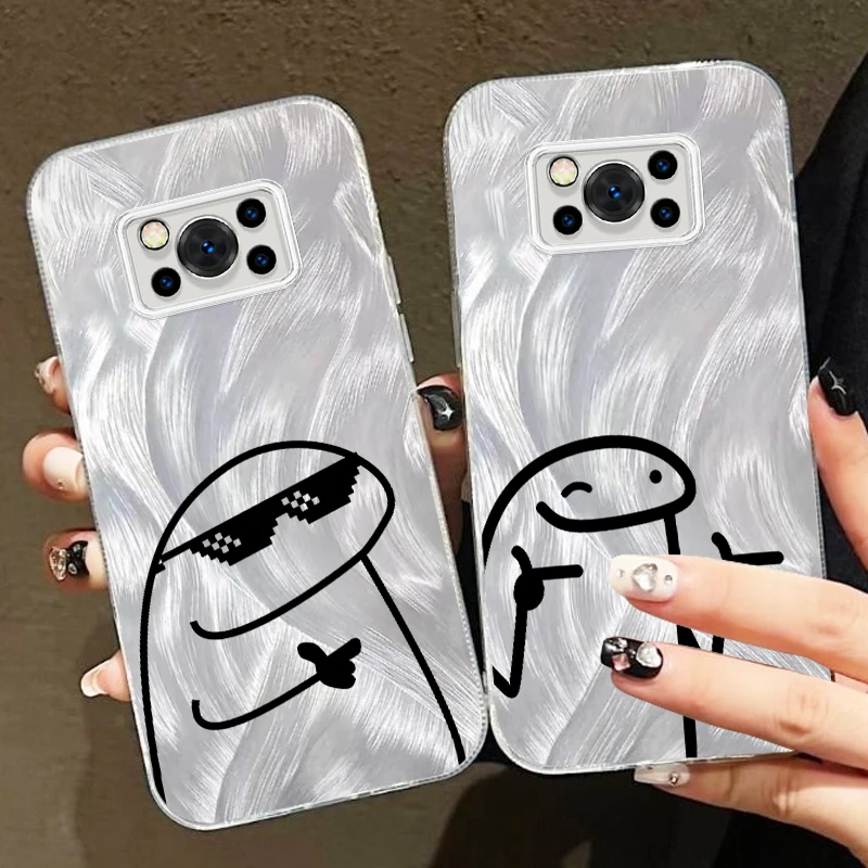 

Cartoon Cute Stickman For Xiaomi Poco C65 M6 M3 X6 X5 X3 Redmi 13C 12 12C 10C 10 9T 9A 9 Pro 5G Feather Yarn Cover Phone Case