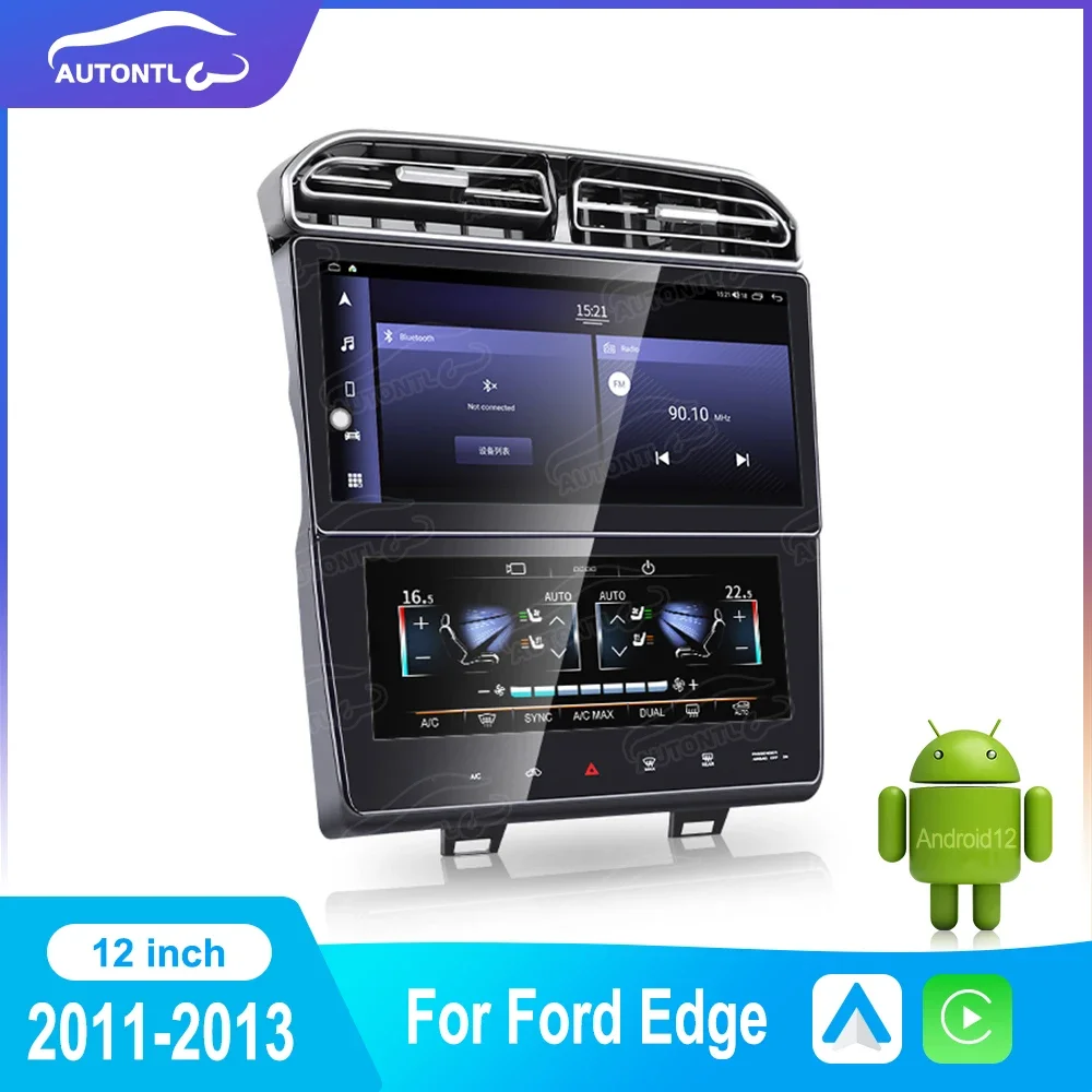 

CarPlay For Ford Edge 2010-2014 Android Auto Upgrade QLED Touch Screen Car Radio Multimedia Player GPS Navi AC Panel Heat Unit