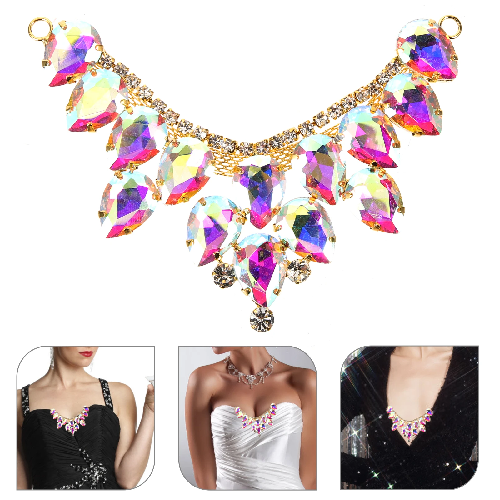 

Glass Rhinestone Applique Bridal Sash Belt Wedding Cloth Decor Patches DIY Shoes Coat Repair Accessories Embellishments