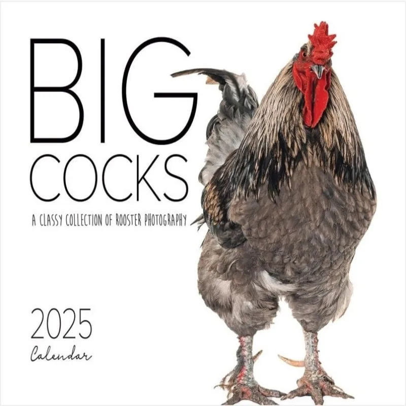 Funny 2025 Big Cocks Calendar Vibrant Wildlife Big Cocks Calendar 2025 Wall-hanging  Calendar For Animal Enthusiasts