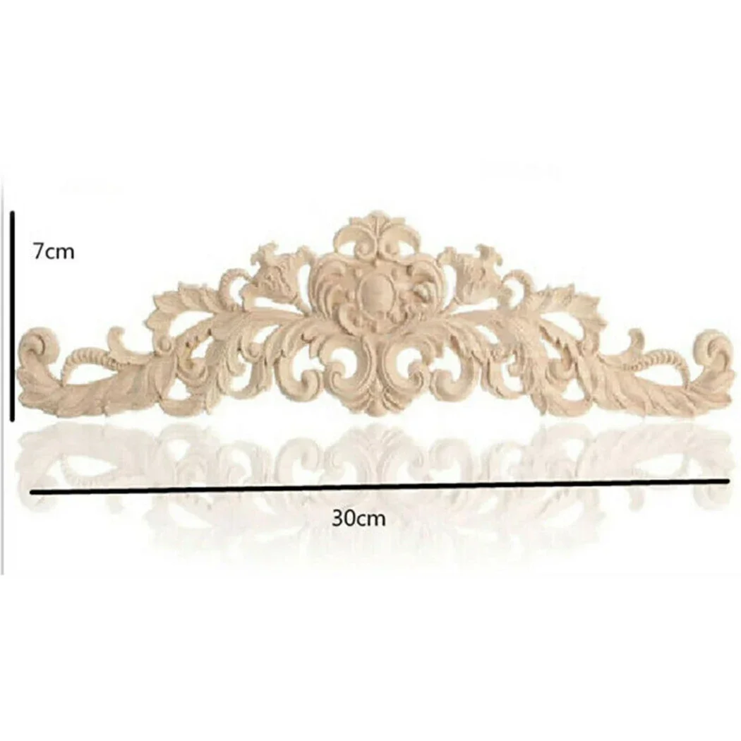 Applique intagliata in legno vintage Decorazioni fai da te Mobili Modanature non verniciate Ciondolo angelo Figurine europee Porte dell'armadio Decorati