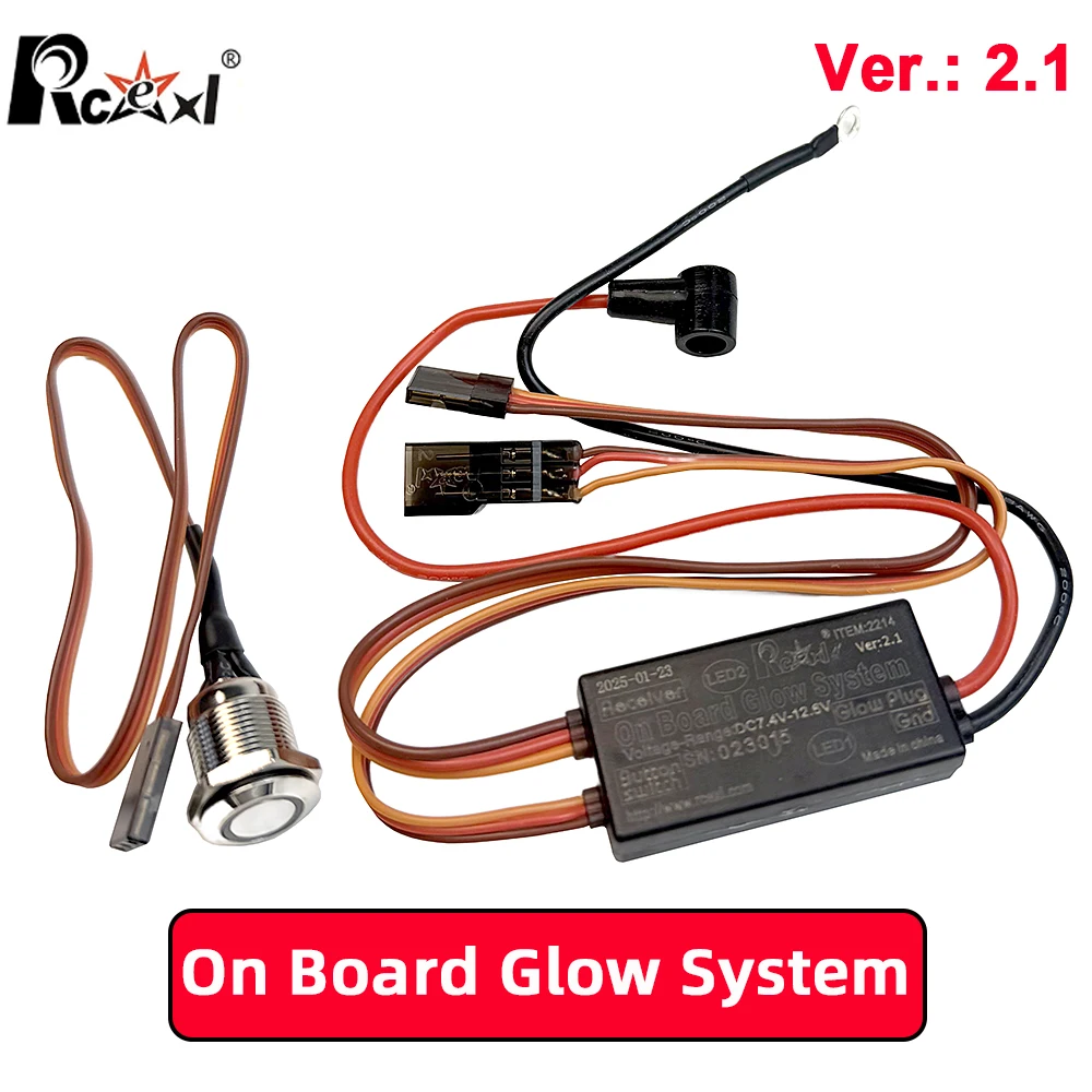 RCEXL Universal On Board Glow System Methanol Engine Ignition With LED Indicator 90 Degree Pipe Spring Self-Locking Structure