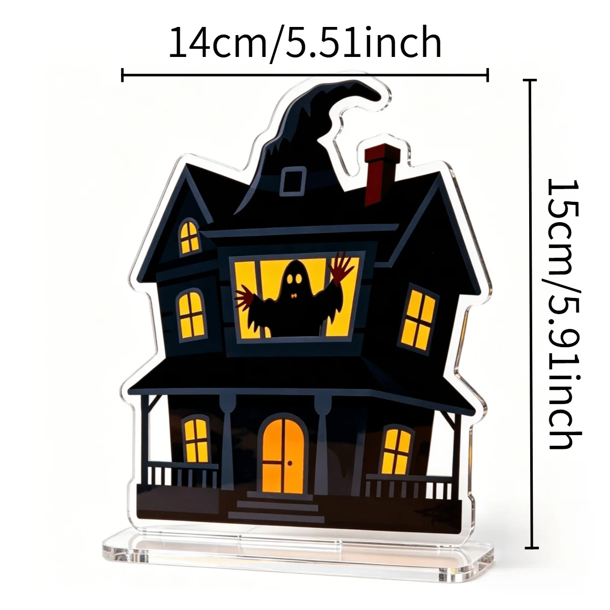 1Pc Halloween Decorative Ornaments Halloween Castle-Shaped Acrylic Desktop Ornaments Holiday Gift Decoration Ornaments