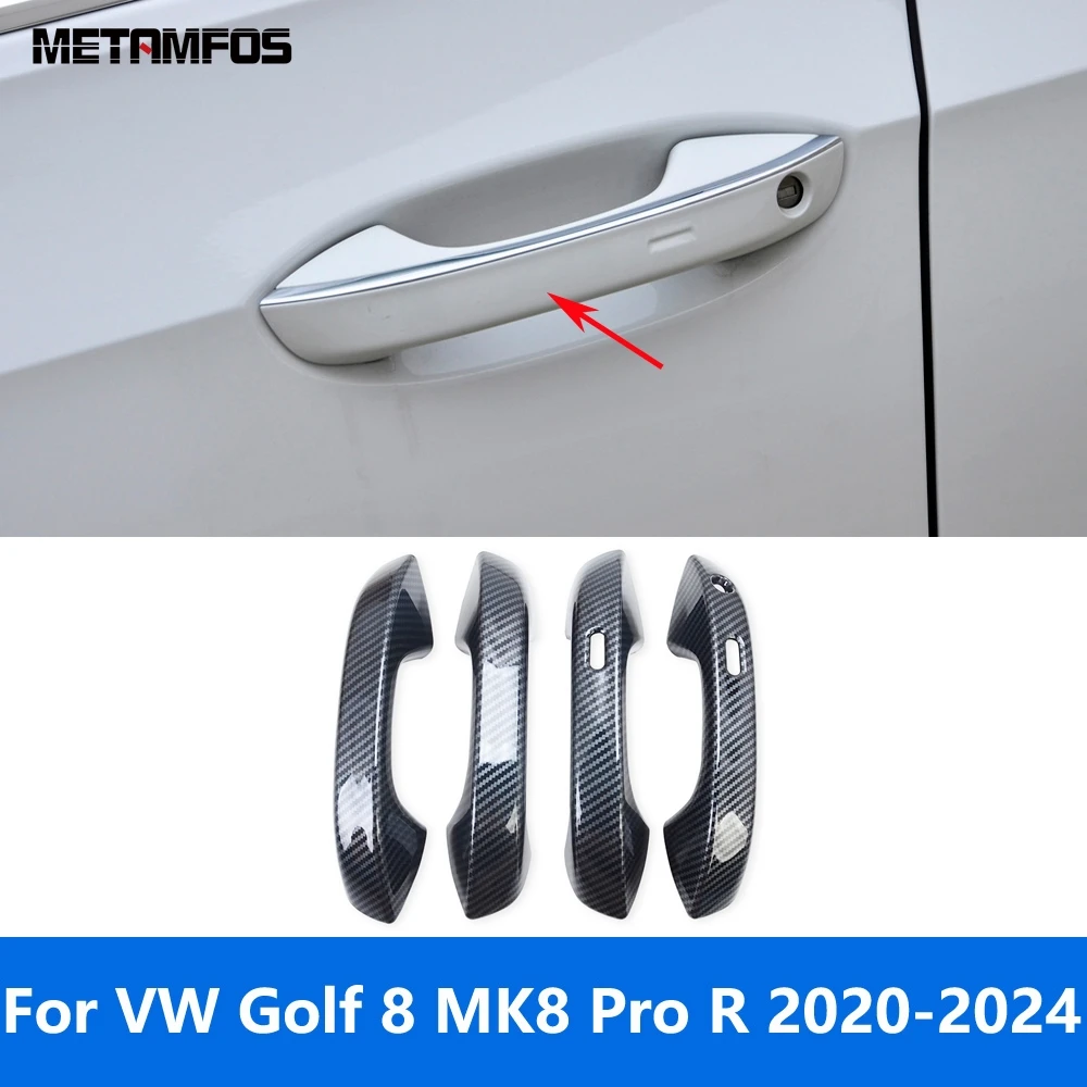 

Автомобильные аксессуары для Volkswagen VW Golf 8 MK8 Pro R 2020 2021 2022 2023 2024, наружная боковая дверная ручка из углеродного волокна, отделка