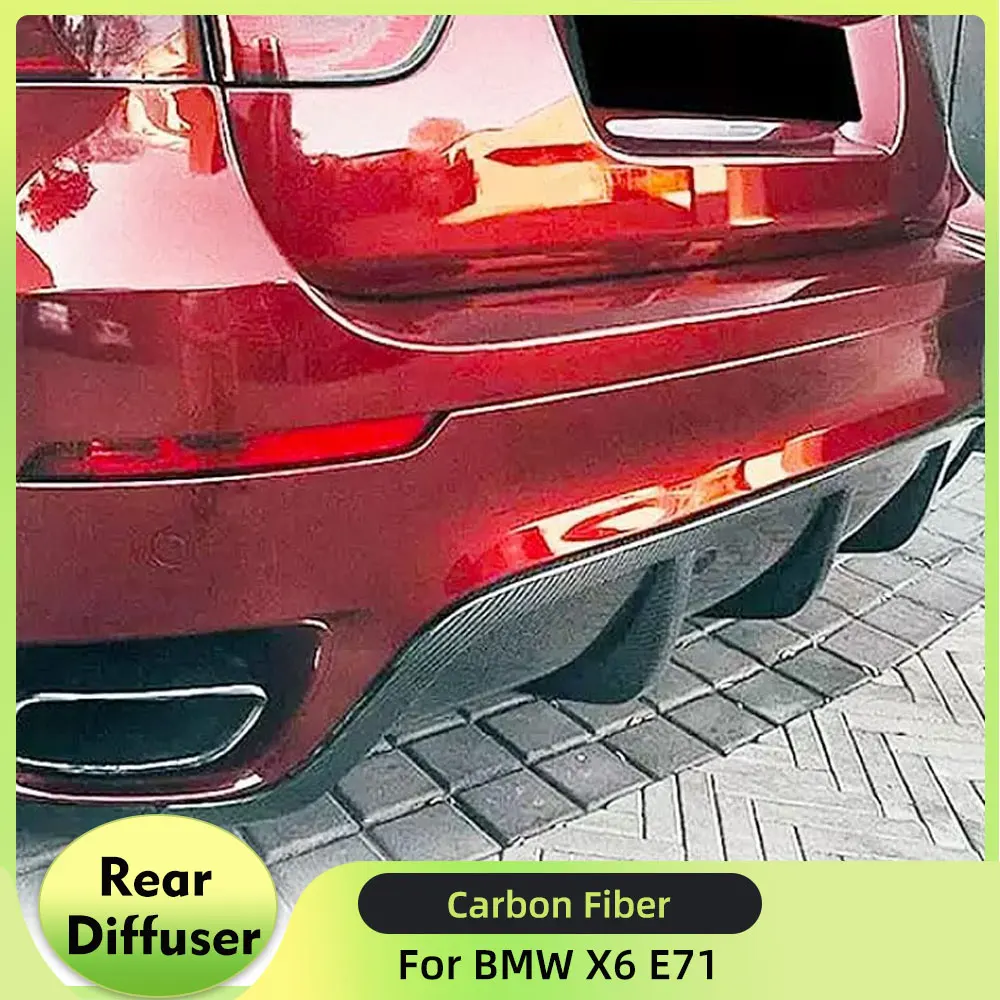 

Carbon Fiber Car Rear Bumper Diffuser Lip Spoiler for BMW X6 E71 2008-2014 Racing Rear Diffuser Apron Lip Protector FRP Black