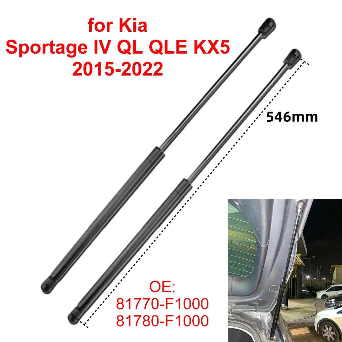 2Pcs 81770-F1000 Car Rear Trunk Boot Tailgate Gas Struts Lift Support Rods for Kia Sportage IV QL QLE KX5 2015-2022