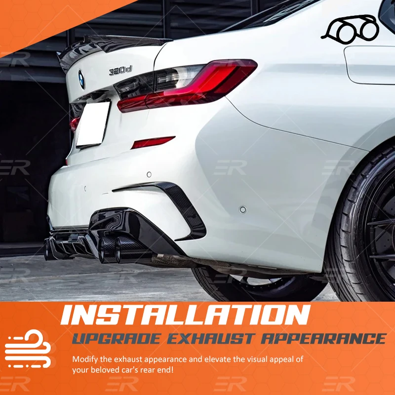 1 PCS Genuine Double Exhaust Tip Universal Car Accessories Black Carbon Fiber Tail Pipe Cars Tools Muffler For BMW G20