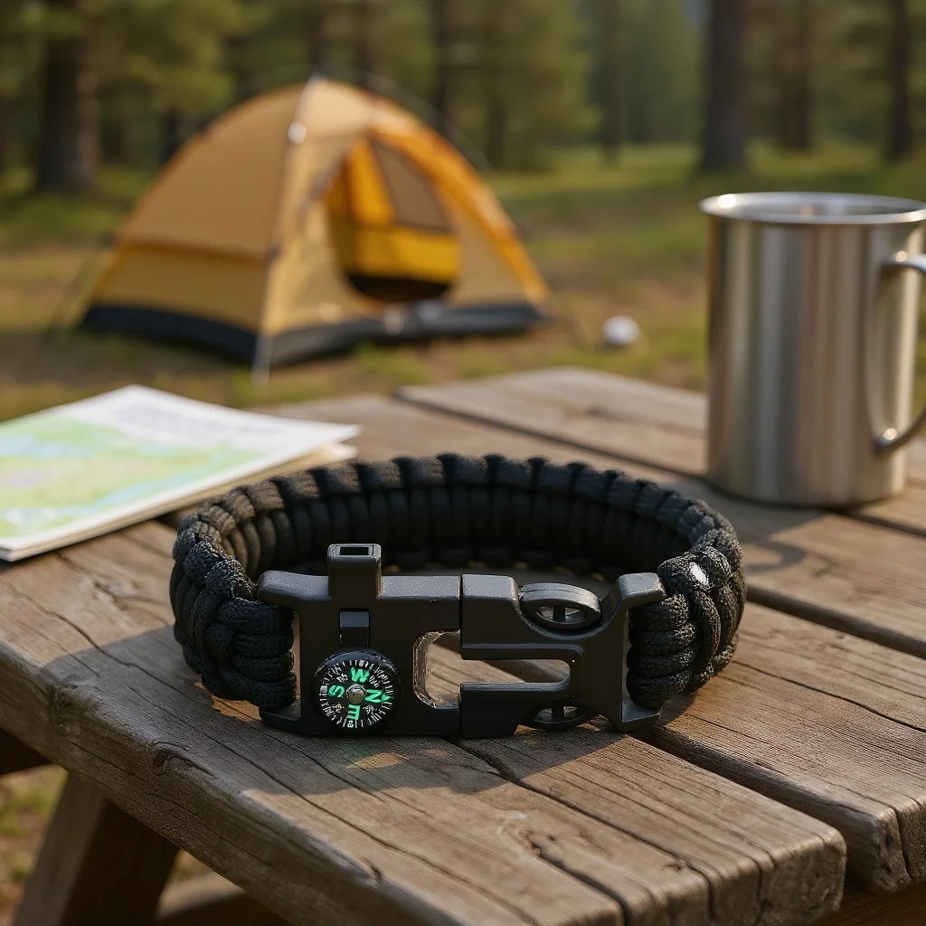 

Аварийно-спасательный браслет SOS: тактический инструмент для выживания с компасом и свистком