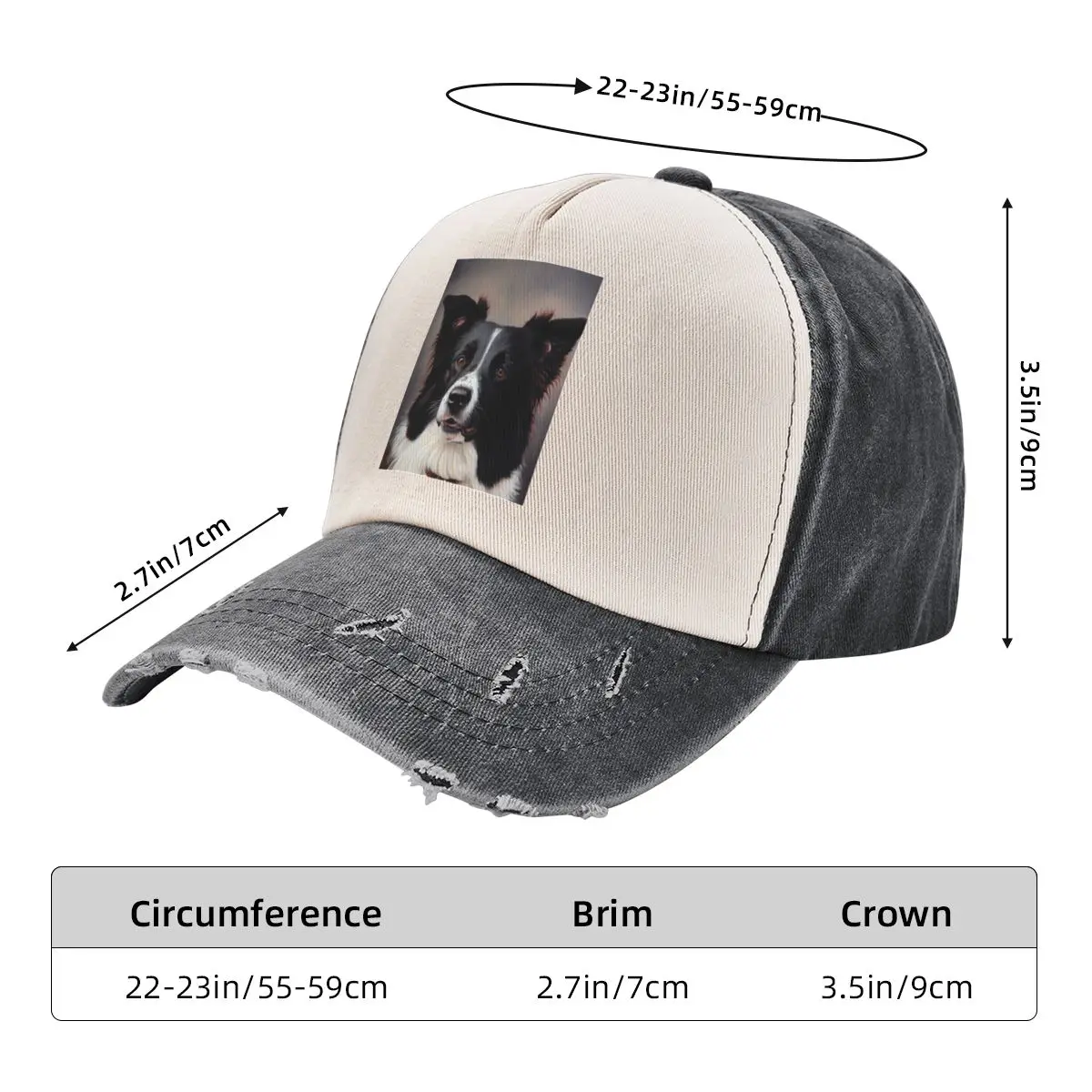 Border Collie - Oil Paint Baseball Cap Golf Hat Kids Hat Custom Cap Women's Beach Outlet 2025 Men's