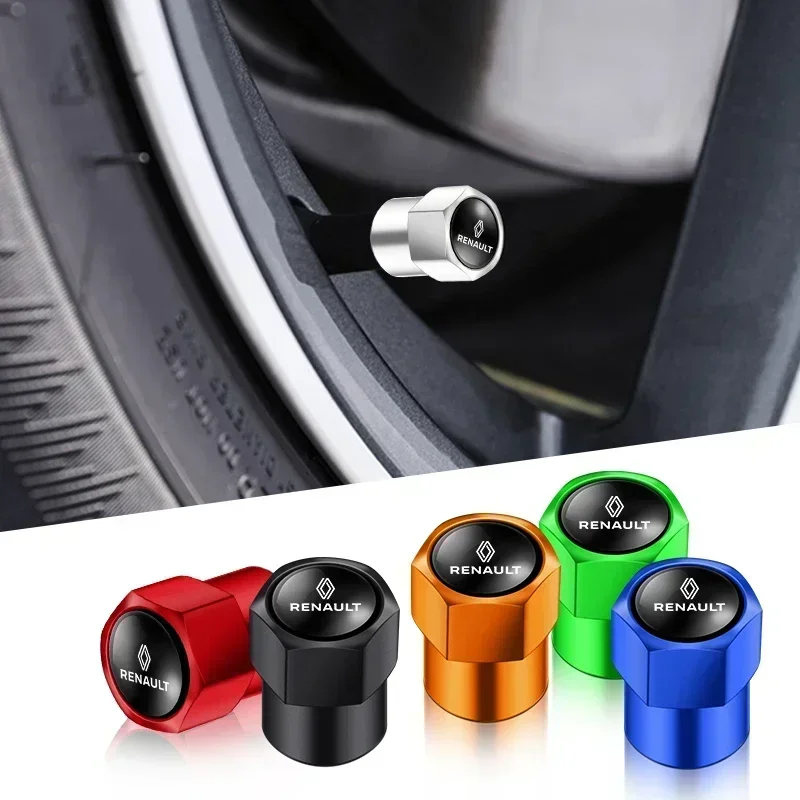 

Комплект из 4 колпачков на ниппель шины с логотипом автомобиля, из сплава, для Renault Megane 2 3 4, Twingo, Clio, Talisman, Captur, Trafic, Kwid