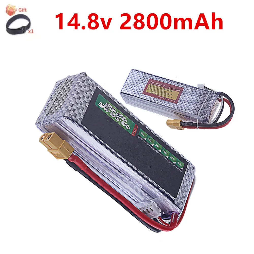 

2800mah 60C 14.8V Rechargeable battery For RC Car Boats Drones Airplane Helicopters Toys Upgrade 2200mah 4S 14.8v Lipo Battery
