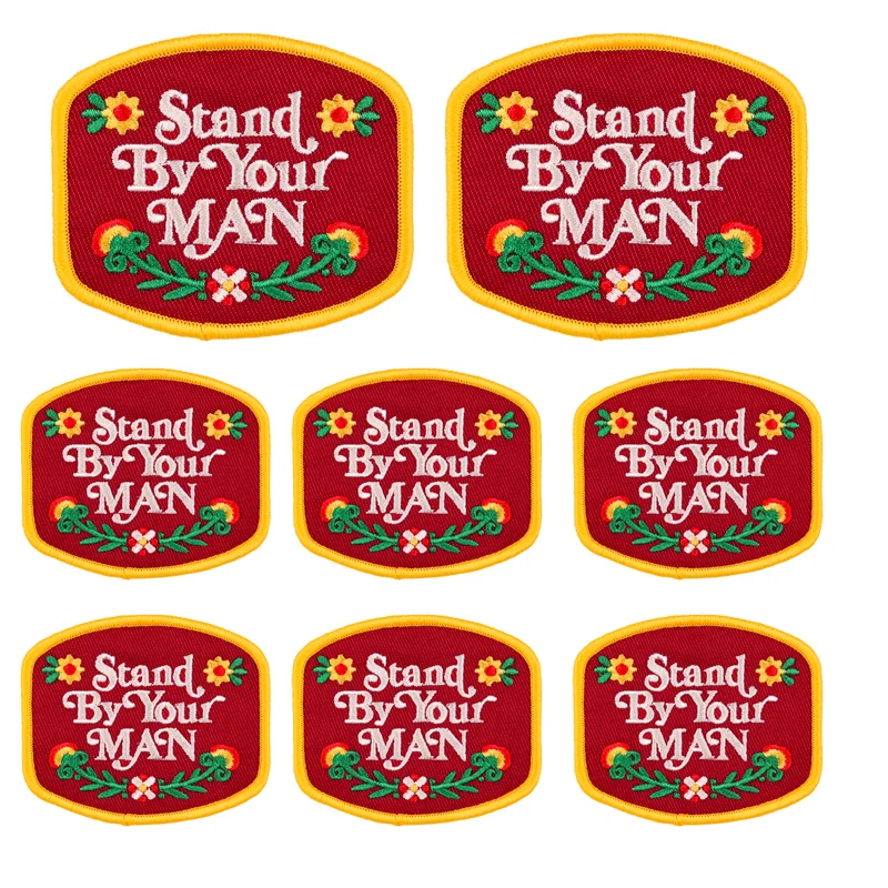 10PCS Mamas Cowboys Embroidery Patch Stand By Your Man Patch Iron On Patches For Clothing Letter Patch Embroidered Sew Stickers