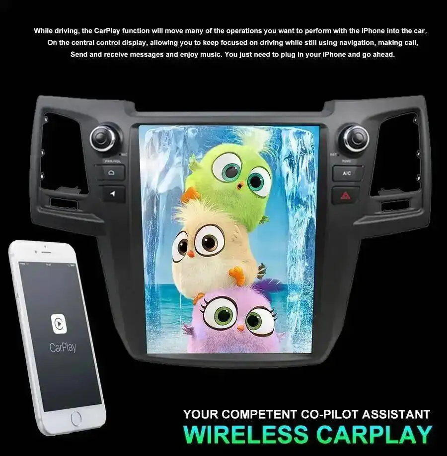 Vertikaler Bildschirm GPS CarPlay Audio Multimedia Video Player Navigation Autoradio für Toyota Fortuner Hilux Revo 2005-2014 Android – Detail 27