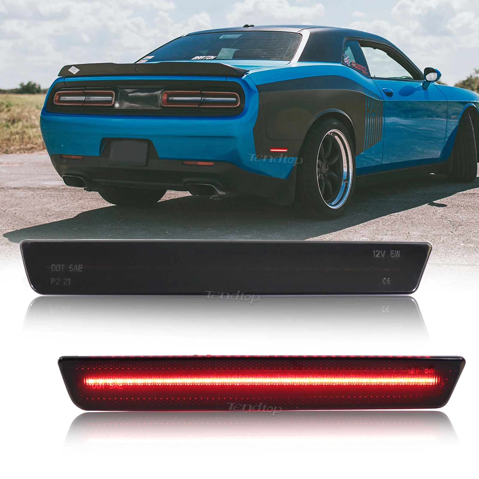 

LED Flashing Front Rear Amber Red Indicator Side Marker Turn Signal Lights Driving Light For Dodge Challenger 2015-2023