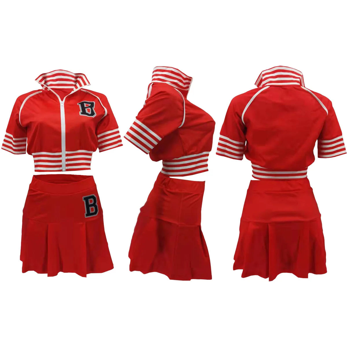 Girls' Dresses 2 Piece Skirt Sets Women's Summer Outfits Varsity Sports Tennis Baseball Crop Jacket Coats And Short Skirt Set