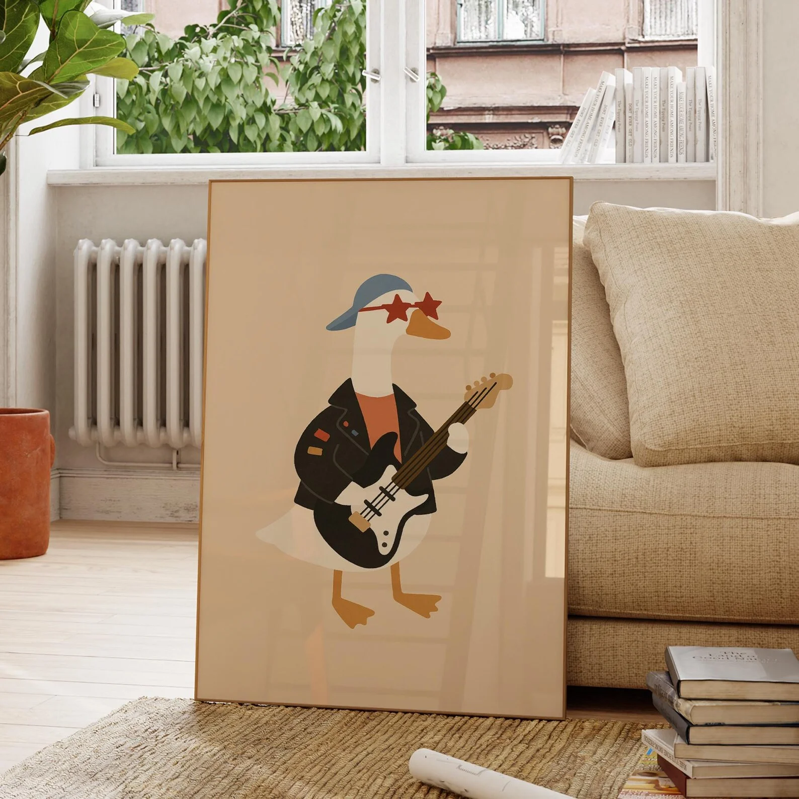 Cool Rocker Duck Wall Art Baby Boy Nursery Decor Printable Funny Animal Guitar Poster Kids Room Digital Download Boy Room Art image 3
