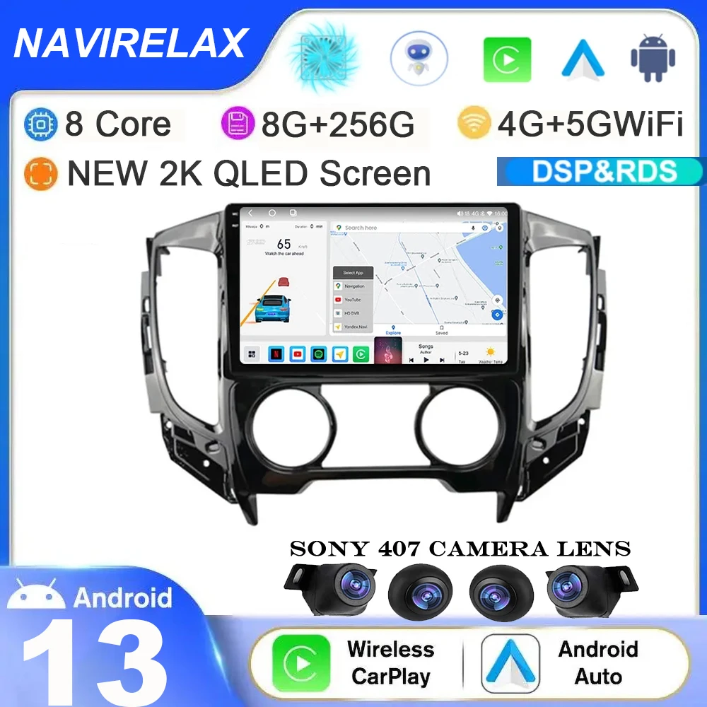 

9' Android 13 For Mitsubishi Pajero Sport 3 L200 2015 - 2019 Touchscreen Autoradio Auto Radio Multimedia Video Player Navigation