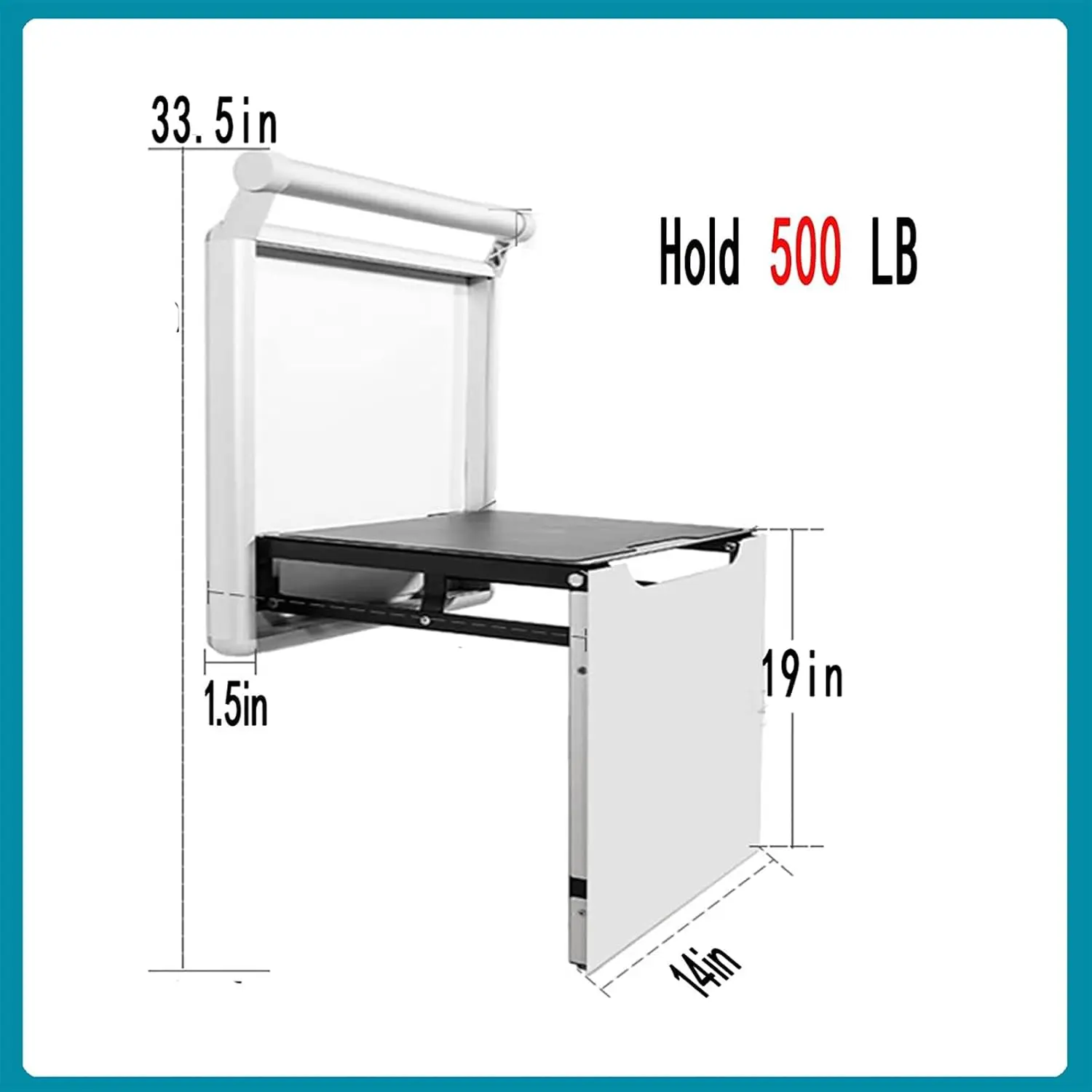 Foldable Wall-Mounted Stool Armrest,Shower Seat with Handle,Shoes Changing