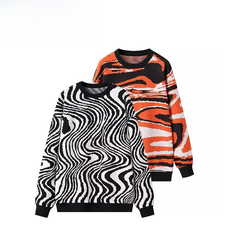 ZAB Осенний новый женский модный свободный свитер с рисунком зебры, уличный свитер с длинным светом, круглый Ne полиэфирное волокно