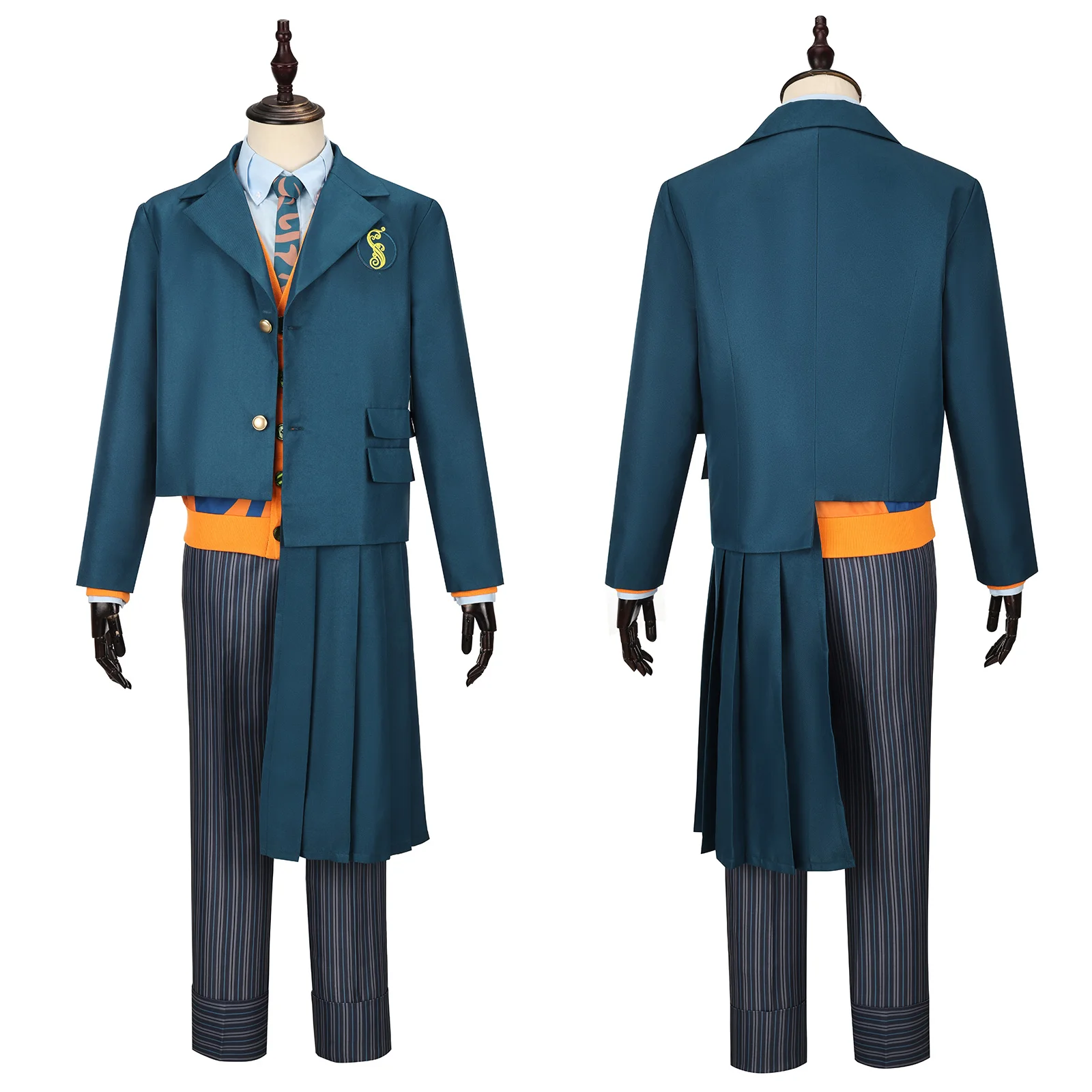 

Костюм для косплея из фильма Fiyero Bukaneza, школьная форма, зеленая куртка, оранжевый жилет, костюм ведьмы для выступления на сцене, наряд на Хэллоуин