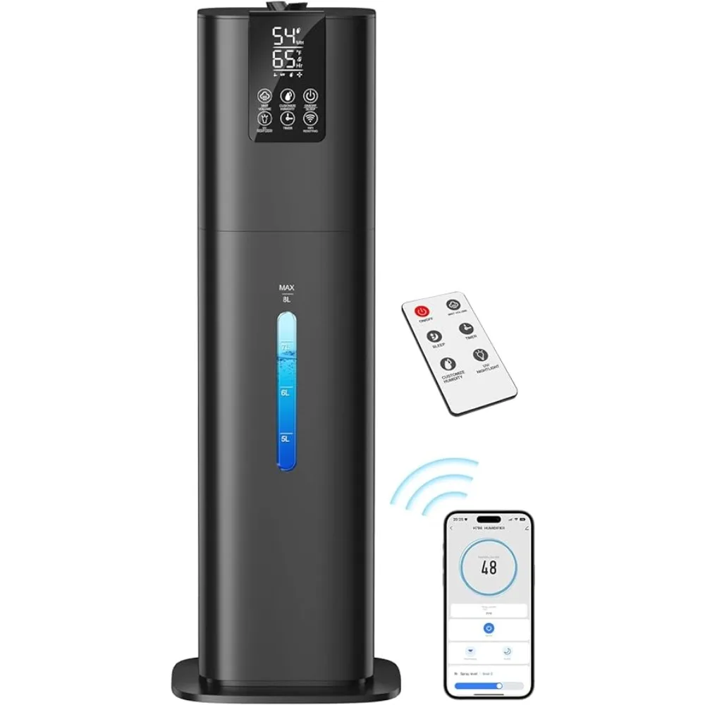 

Smart Humidifiers Large Room Bedroom Home, 2.11Gal(8L) Quiet Top Fill Cool Mist Humidifier, Smart App & Remote Control