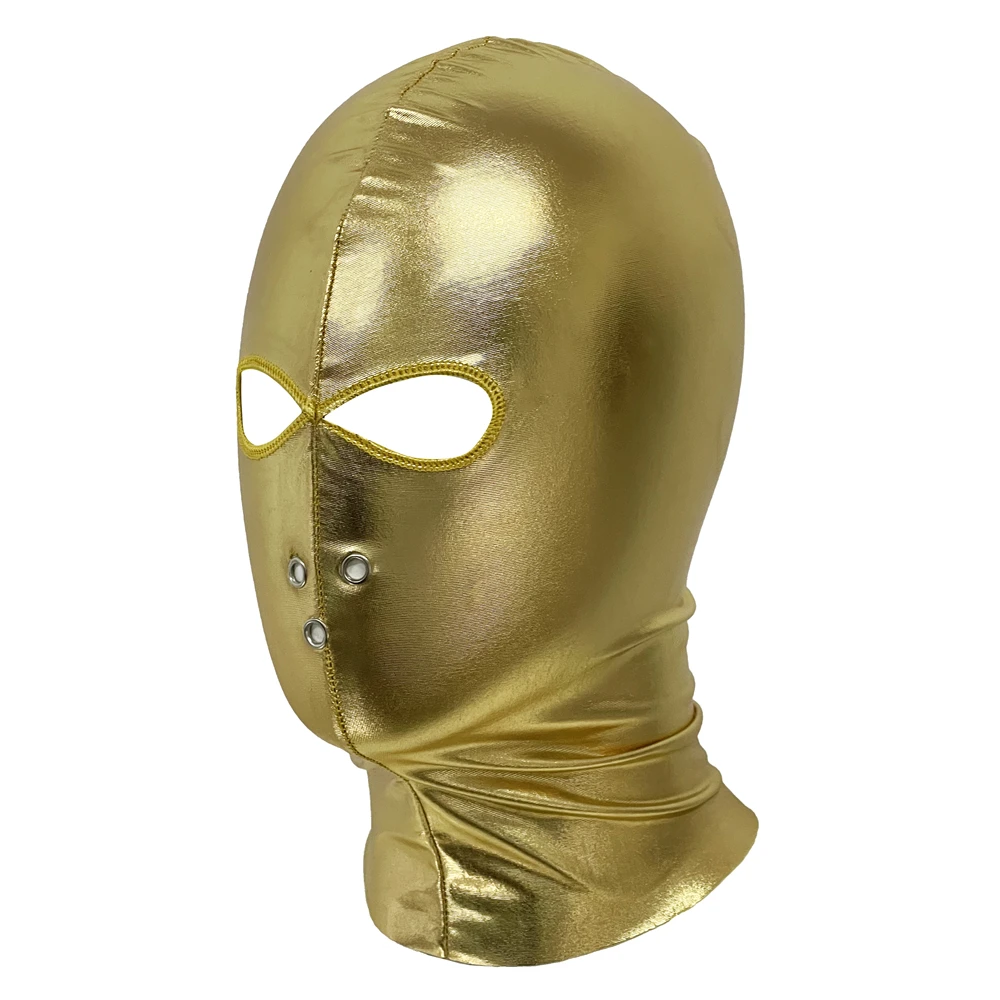 Adult Women Men Faux Leather Cosplay Party Headgear Open Eyes Hole Full Face Mask Hood For CS Game Halloween Head Cover