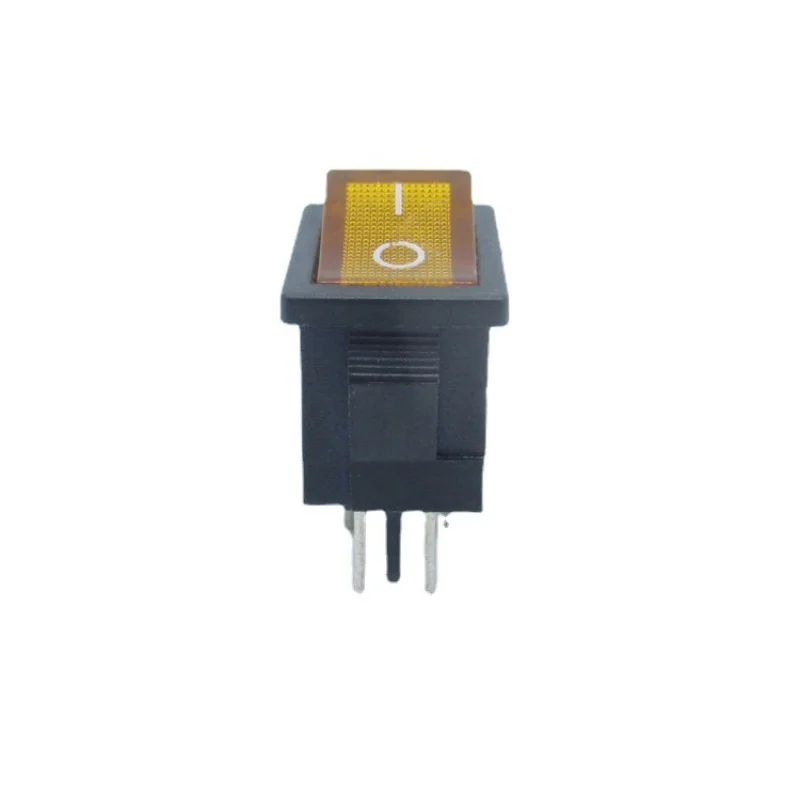 Widely Using 15*21mm yellow PA66 ON-OFF Short Double Row 4PIN Mini Rectangle Rocker Switch 250V kcd1 with Light