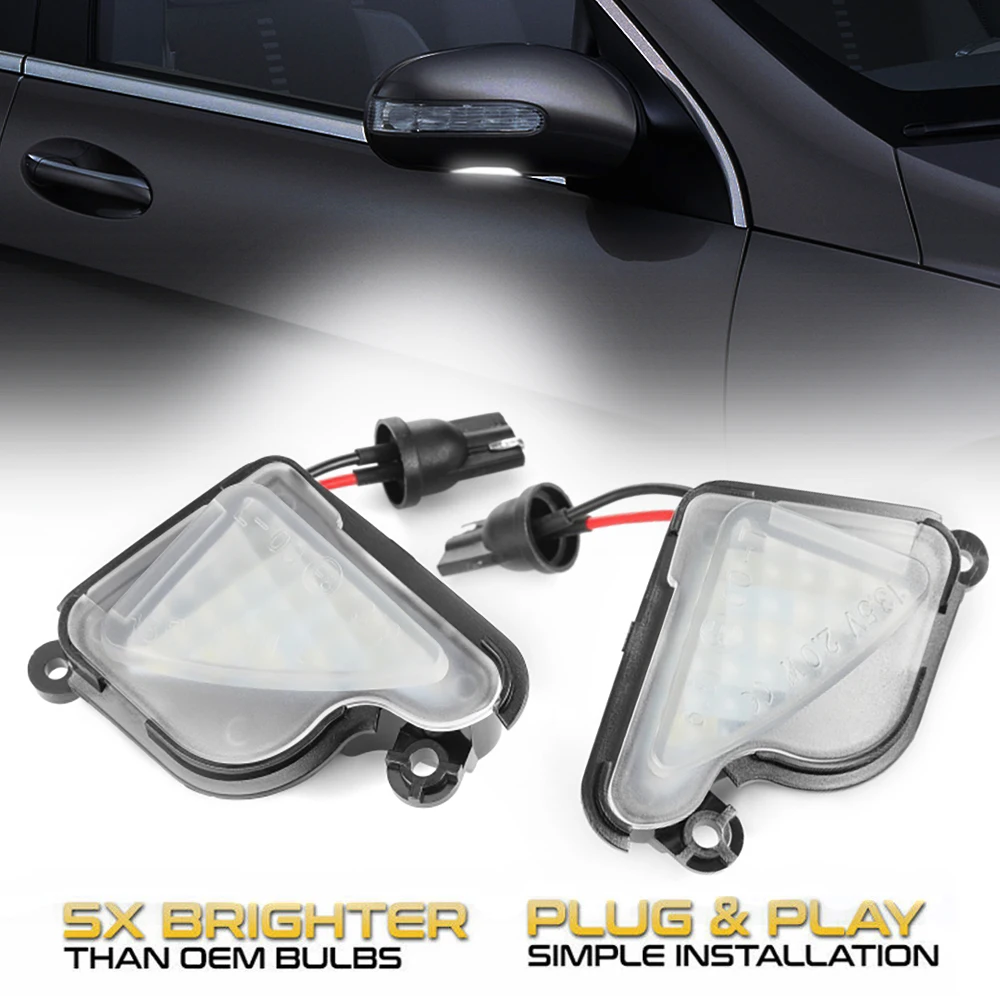 

2x 6000K White LED Under Side Mirror Light Puddle Lamps For Skoda Octavia 3 2 5E 1Z 04-20 Skoda Superb 3 2 B6 B8 2008-2021