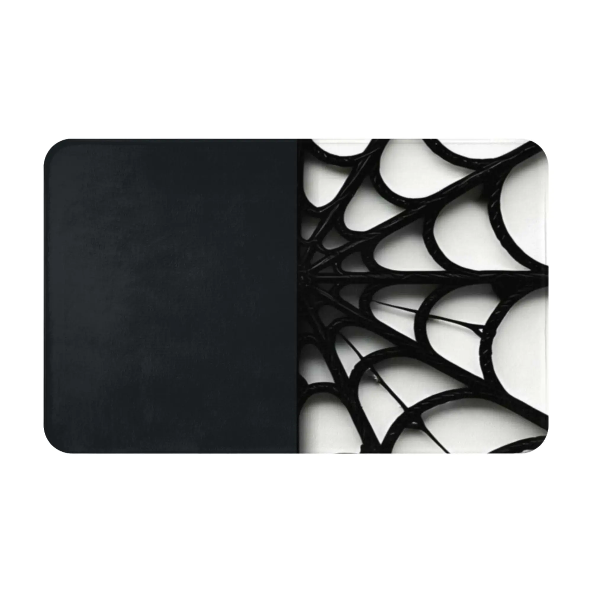 Black White Spider Web Dark Pattern Anti-Slip Doormat Bath Mat  Welcome ModernDecor