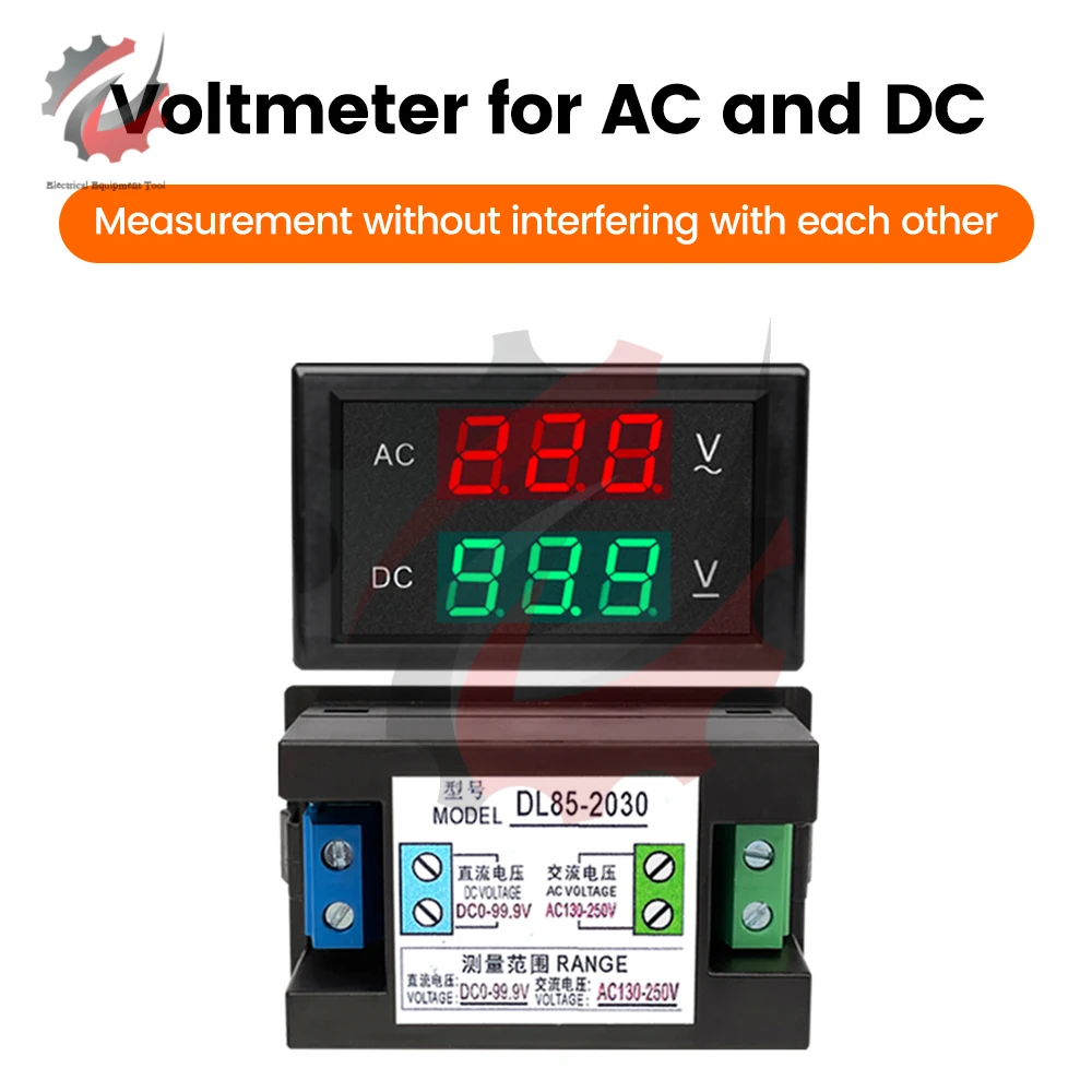 DL85-2030 Dual Display AC DC Voltmeter AC 80-150V 130-250V DC 0-99.9V 0-600V Digital Voltage Tester Meter Monitor