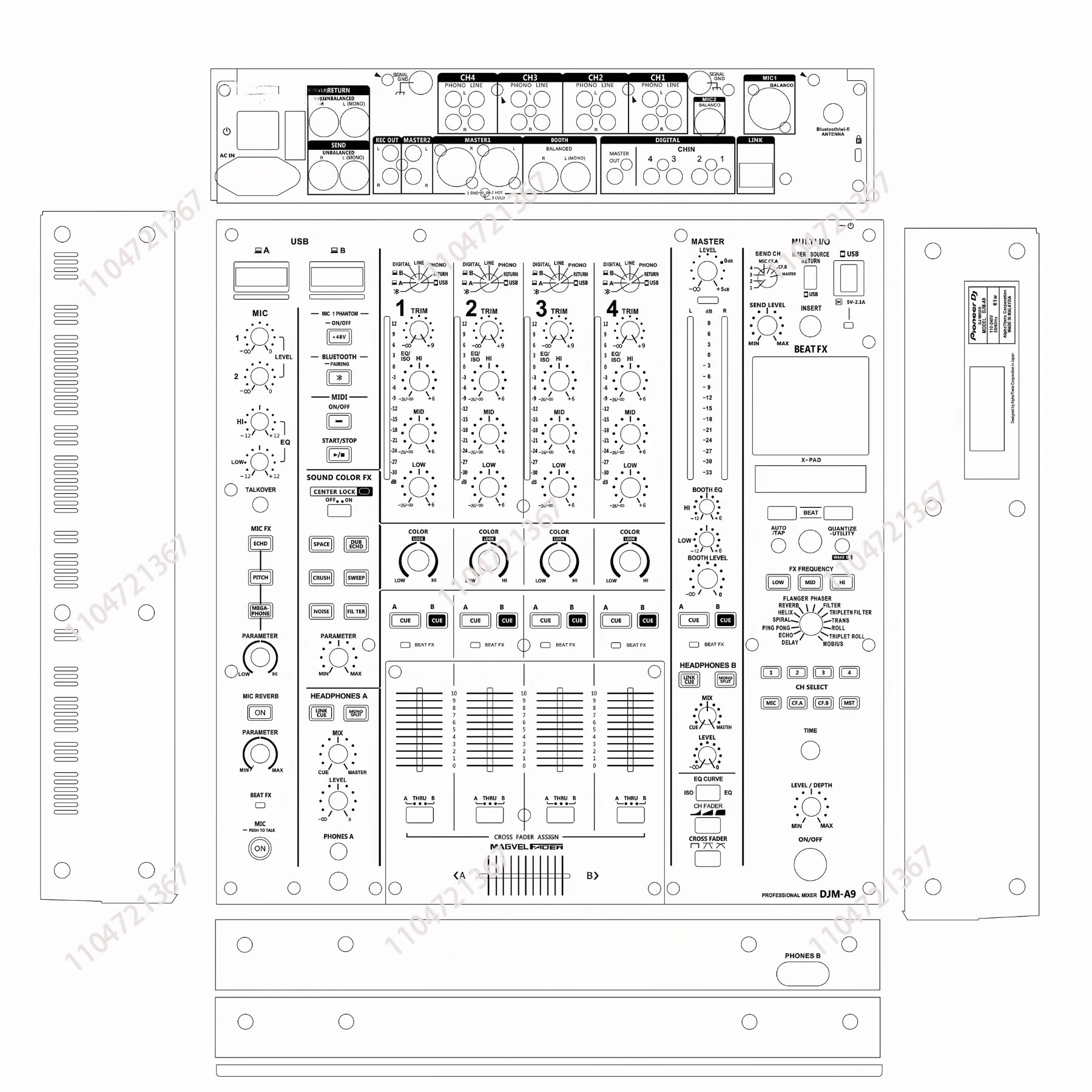 

Fully enclosed protective film for DJM-A9 mixer