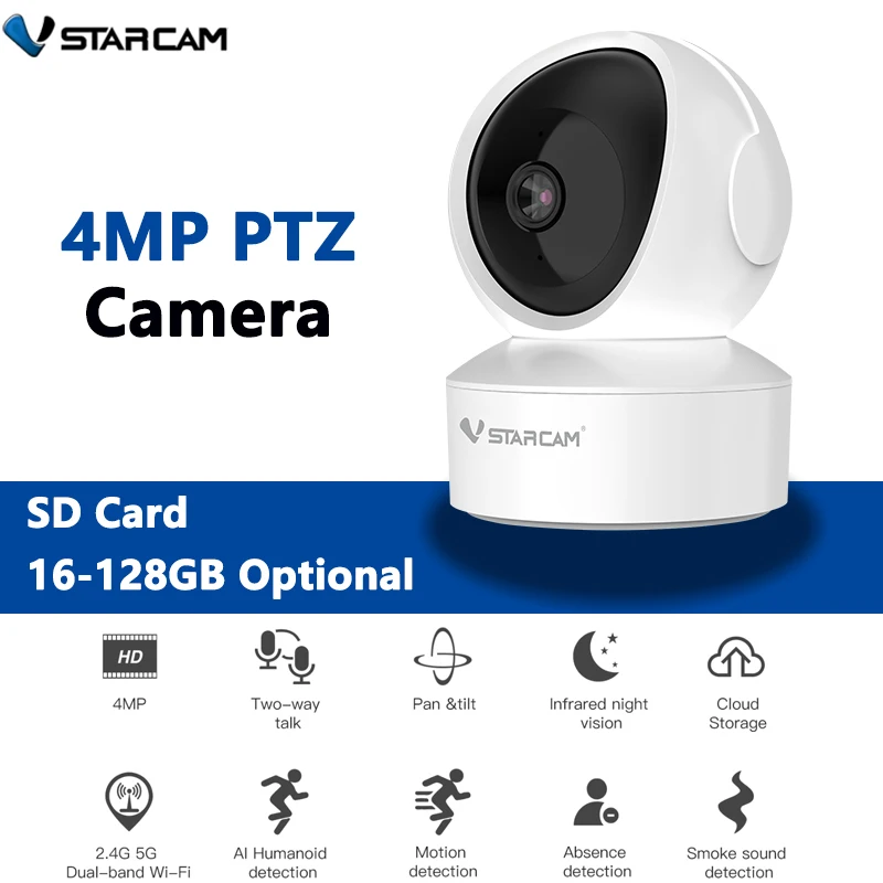 

VStarcam New 4MP 5G Dual HD IP Camera Wifi Intercom IR Night Vision Pan/Tilt App Mobile View Motion Alarm Baby Camera SmartHome