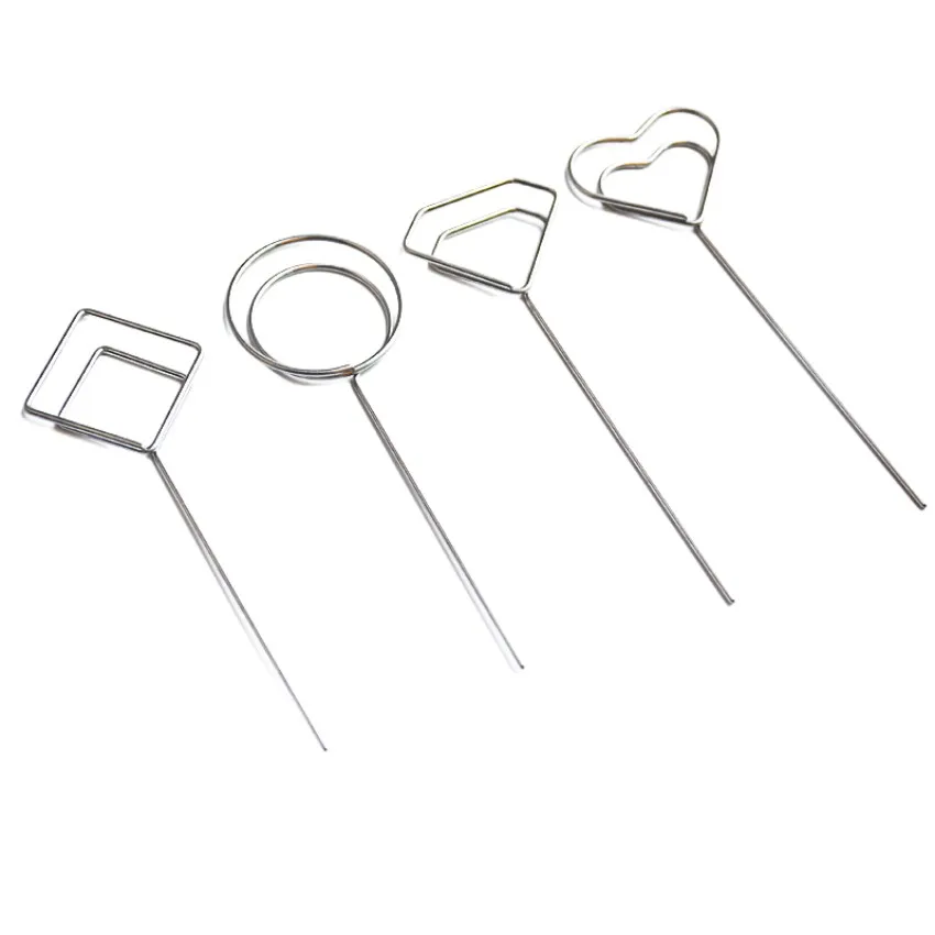 

Metal Wire POP Sign Holders Stand Photo Paper Card Promotion Display Label Memo Winding Clips Silver 100pcs