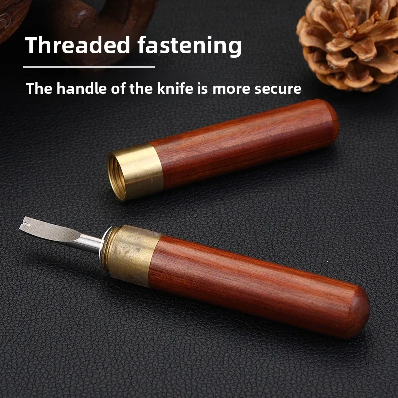 Sandalwood Edge Beveler 1.0mm High Carbon Steel Leathercraft Trimming Tool for Professional Leather Carving DIY