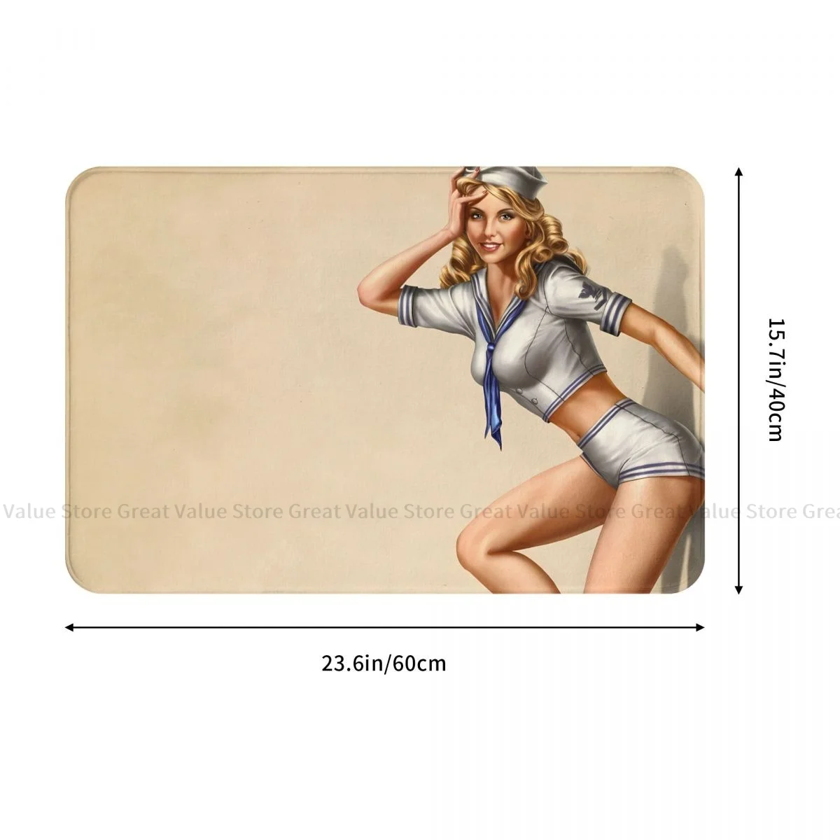 Pin Up Girl Non-slip Doormat Vintage Bath Kitchen Mat Prayer Carpet Flannel Modern Decor