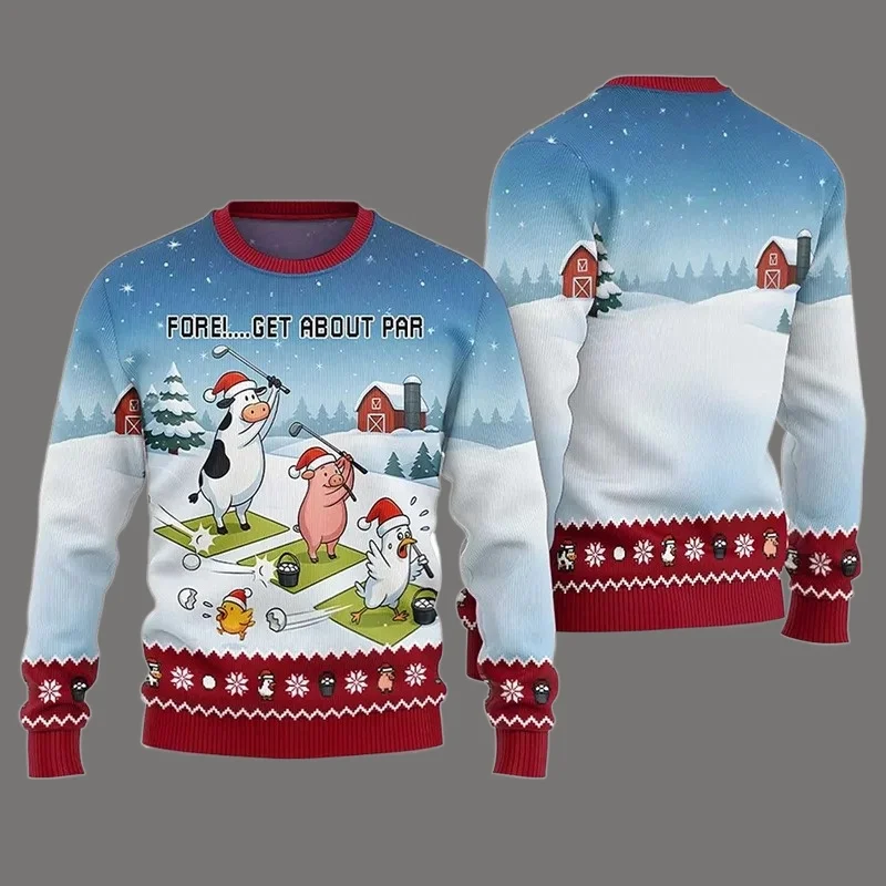 مهرجان مضحك الباليه خنزير طباعة القبيح عيد الميلاد سترة للرجال النساء الجولة الرقبة فضفاضة البلوز الفكاهة مزرعة الحيوان سترة 2026 #6