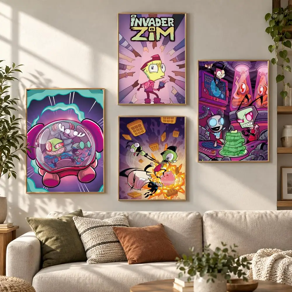 Cartoon I-invader Zim Poster HD Waterproof Aesthetic Wall For Home Decor Trendy Durable Easy To Apply Art