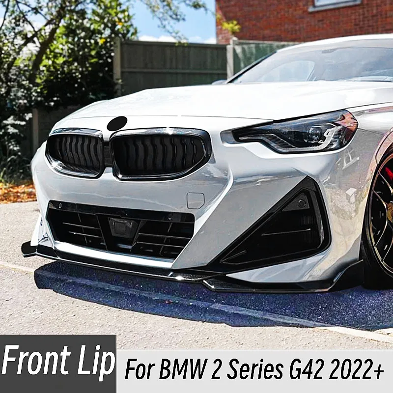 For 2022+ BMW 2 Series G42 218i 220i 220d 230i Coupe M Sport Car Front Bumper Lip Splitter Diffuser Body Kit Spoiler Trim Part