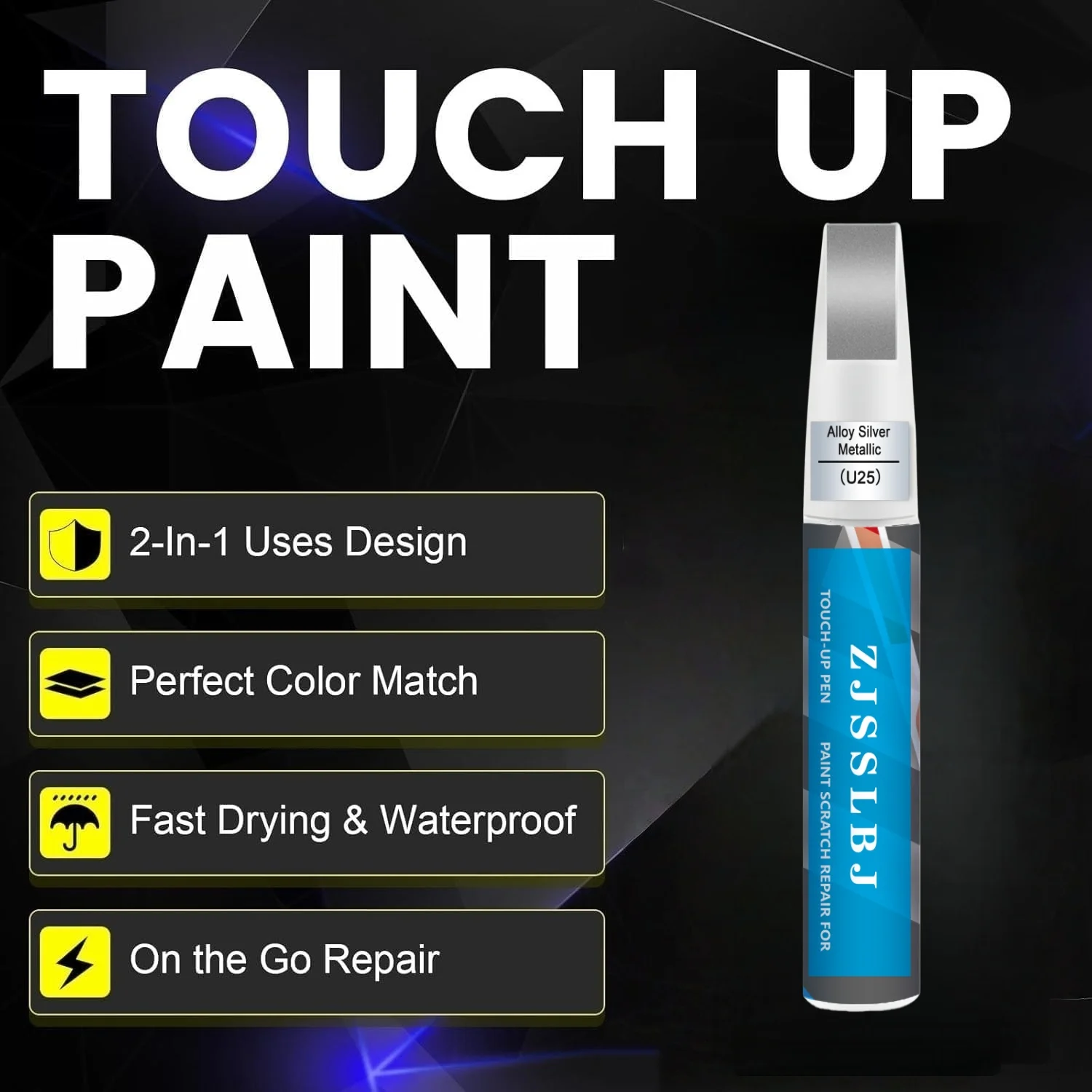 Alloy Silver Metallic (U25) Touch Up Paint Compatible with Mitsubishi Exact Match  Touch up Paint for Chips and Nicks Repair
