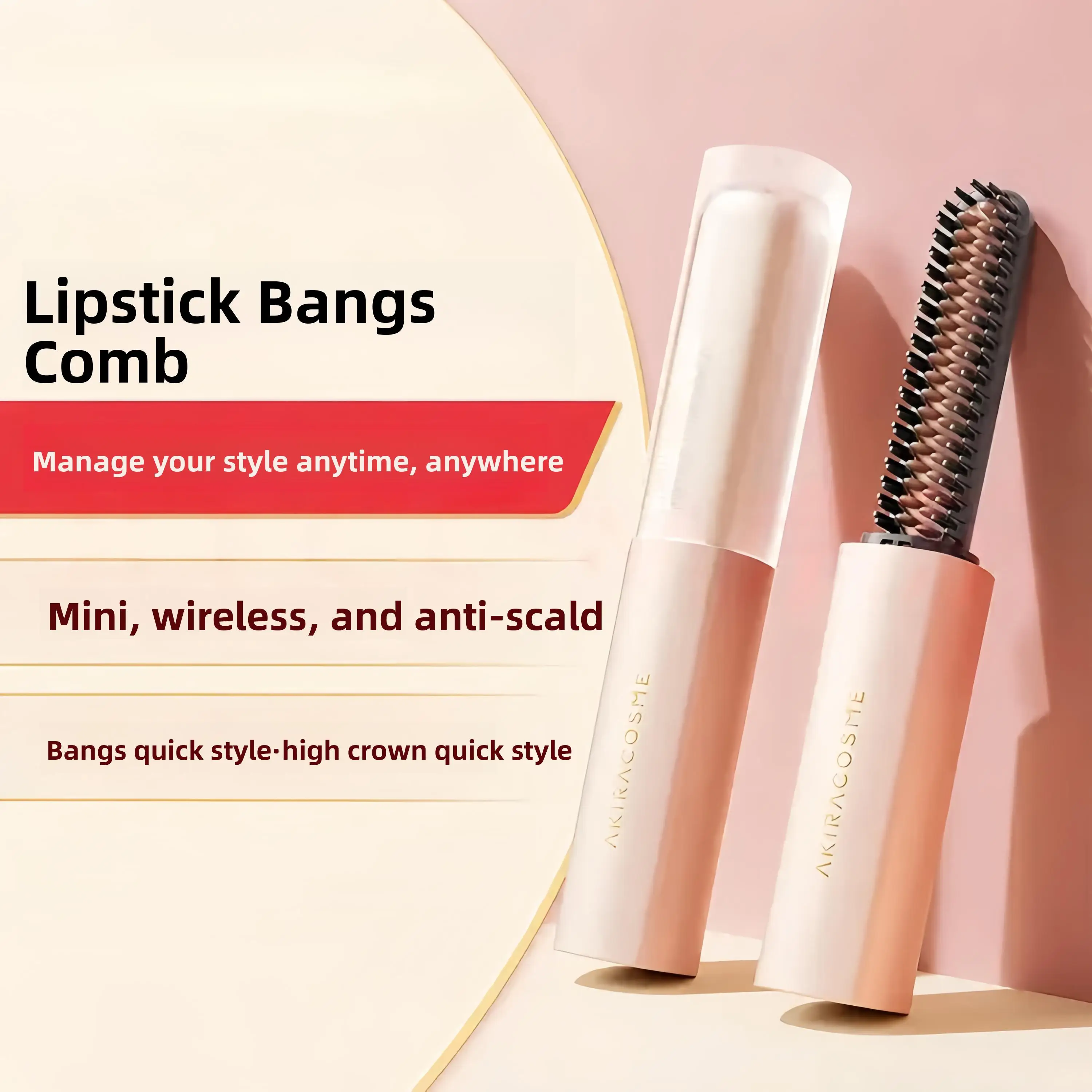 Portable Bangs Comb Mini Straight Hair Comb Wireless Charging Curling Iron Portable Styling Electric Comb Does Not Hurt Hair