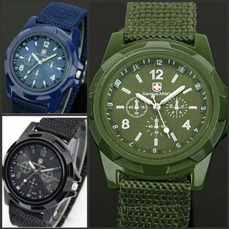  Hot Selling Men's Fashion Nylon Woven Strap Watch, Sea, Land, and Air Sports Watch Mens Watches Watches for Men